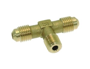 Trójnik redukcyjny mosiężny skręcany 1/4"SAEm x 1/4"NPTm x 1/4"SAEm