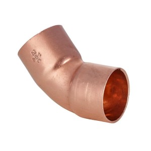 Łuk miedziany dwukielichowy 45° 54 mm