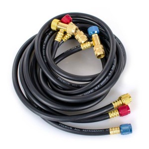 Zestaw węży serwisowych z zaworkami 1/4"SAE BlackDiamond